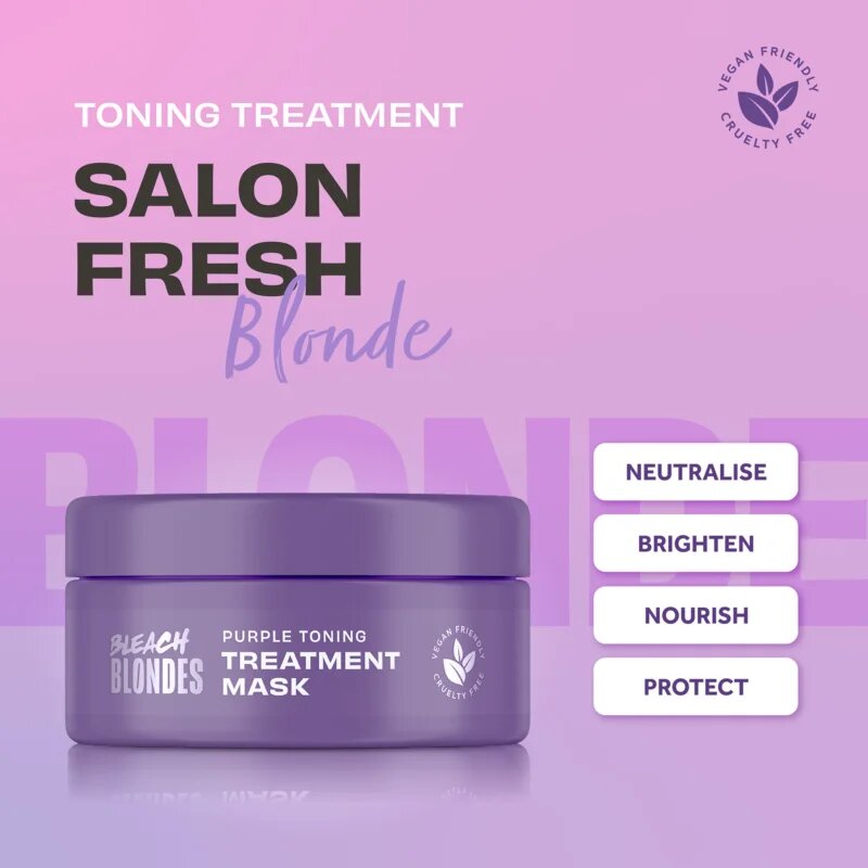 Lee Stafford Bleach Blondes Purple reign maska za nevtralizacijo rumenih odtenkov 200 ml