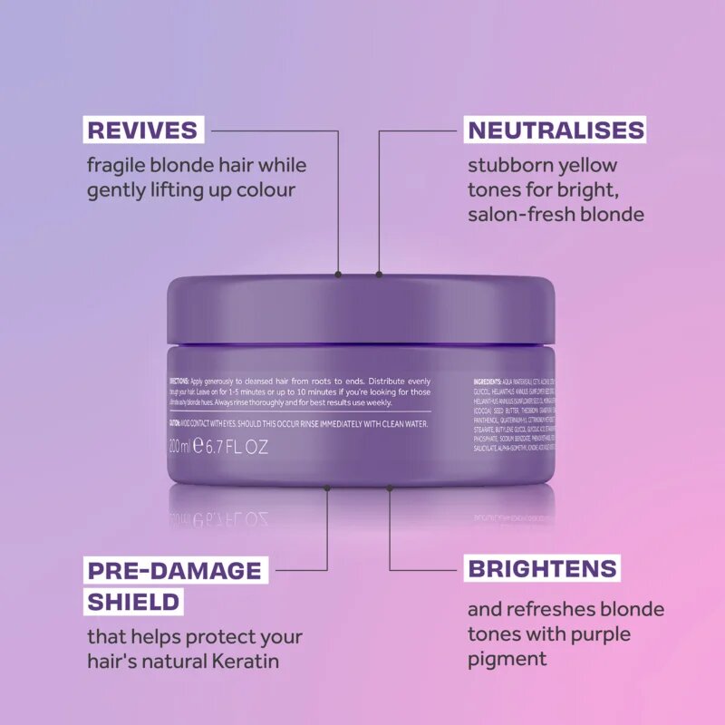 Lee Stafford Bleach Blondes Purple reign maska za nevtralizacijo rumenih odtenkov 200 ml