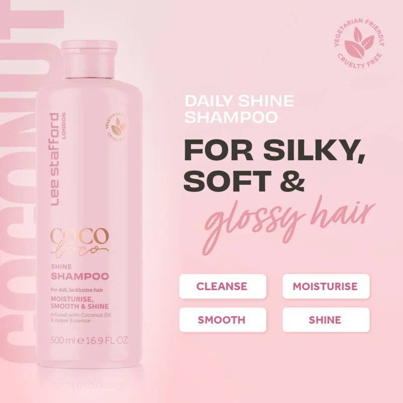 Lee Stafford CoCo LoCo Agave šampon za vsakodnevno umivanje las za sijaj in mehkobo las 500 ml