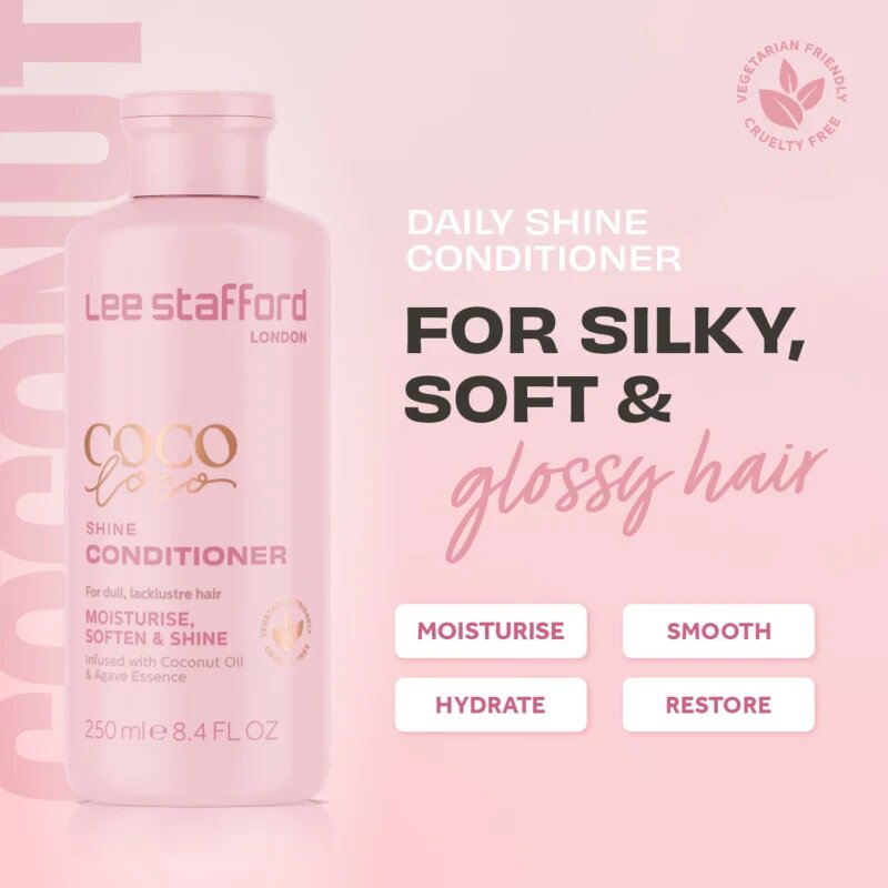 Lee Stafford CoCo LoCo Agave vlažilni balzam za sijaj in mehkobo las 250 ml