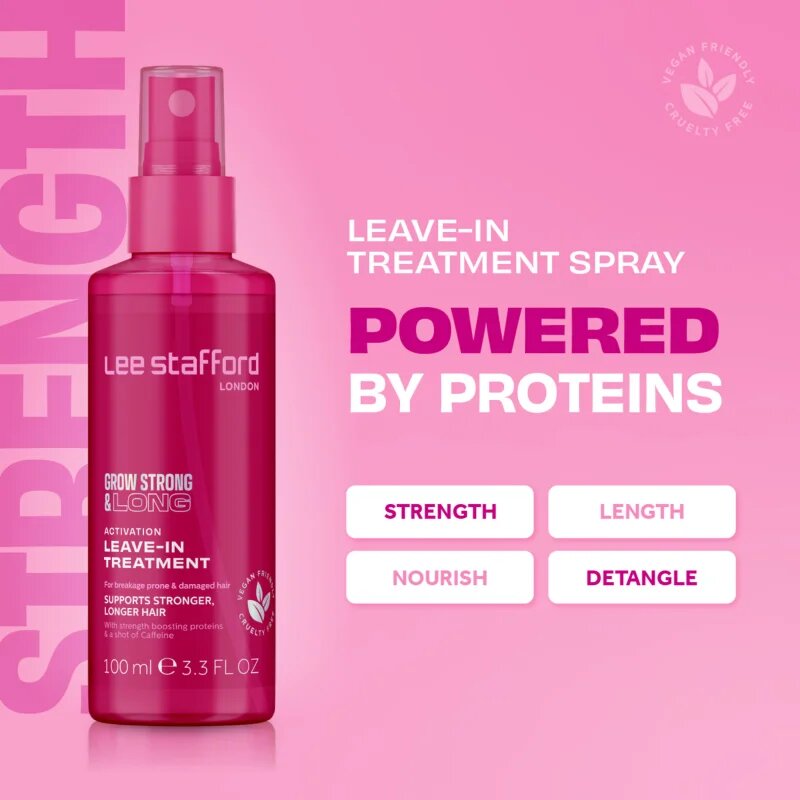 Lee Stafford Grow Strong & Long Activation Leave - In Treatment pršilo za lase za krepitev las 100 ml