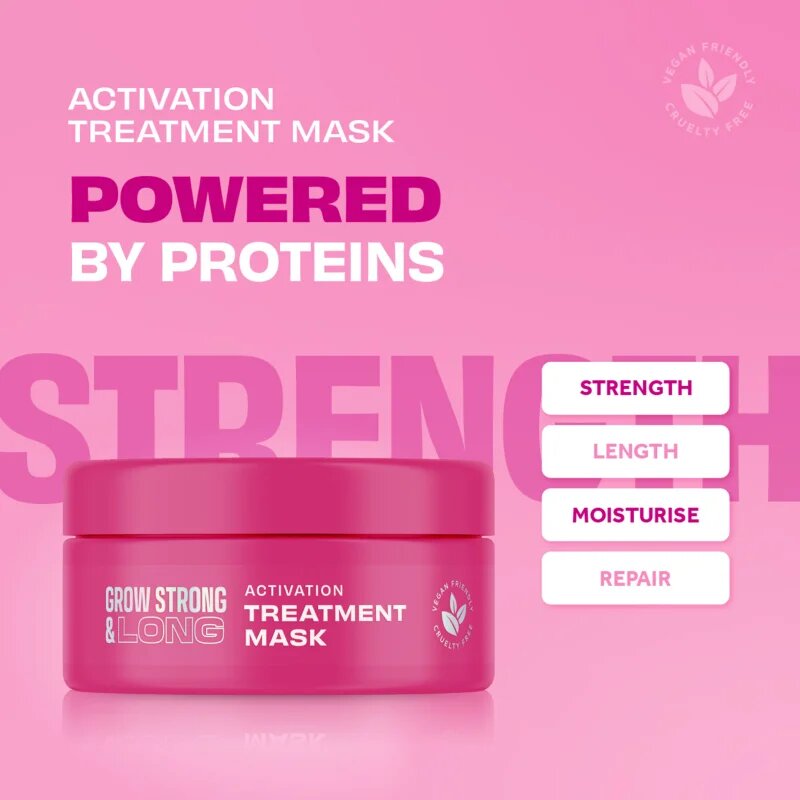 Lee Stafford Grow Strong & Long Activation Treatment Mask maska za lase za lomljive lase 200 ml