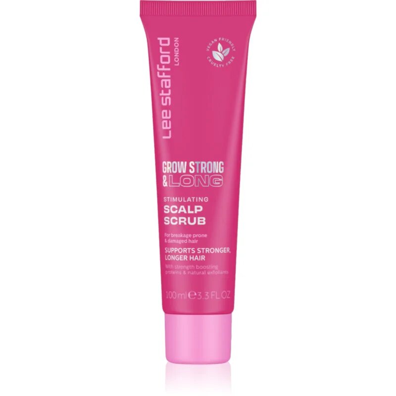 Lee Stafford Grow Strong & Long Stimulating Scapl Scrub piling za lasišče veganski 100 ml