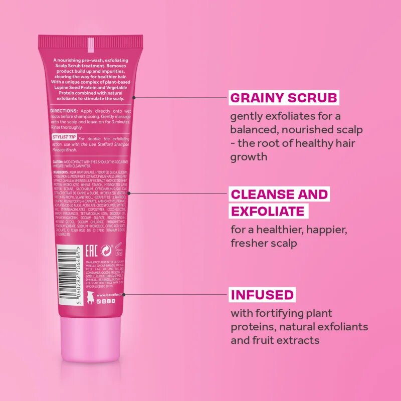 Lee Stafford Grow Strong & Long Stimulating Scapl Scrub piling za lasišče veganski 100 ml