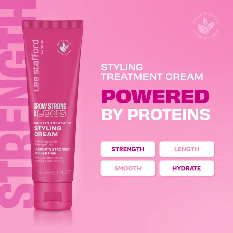 Lee Stafford Grow Strong & Long Styling Cream stiling krema z beljakovino 100 ml