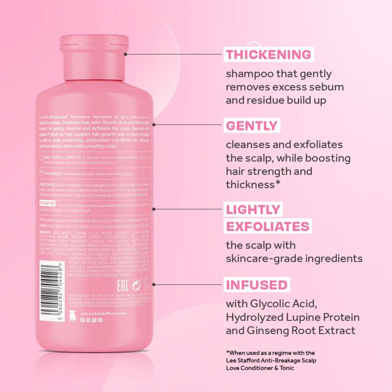 Lee Stafford Scalp Love Anti-Breakage Shampoo krepilni šampon za oslabljene lase ki so nagnjeni k izpadanju 250 ml