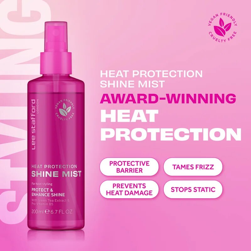 Lee Stafford Styling Heat Protection Shine Mist pršilo za zaščito las pred vročino 200 ml