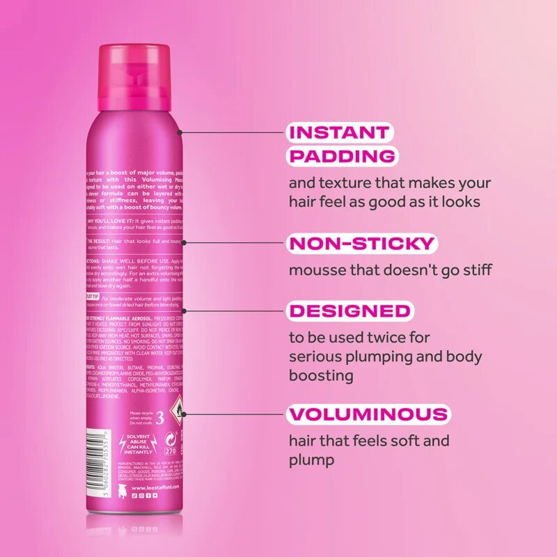 Lee Stafford Styling Volumising Mousse penasti utrjevalec za lase za bogat volumen 200 ml