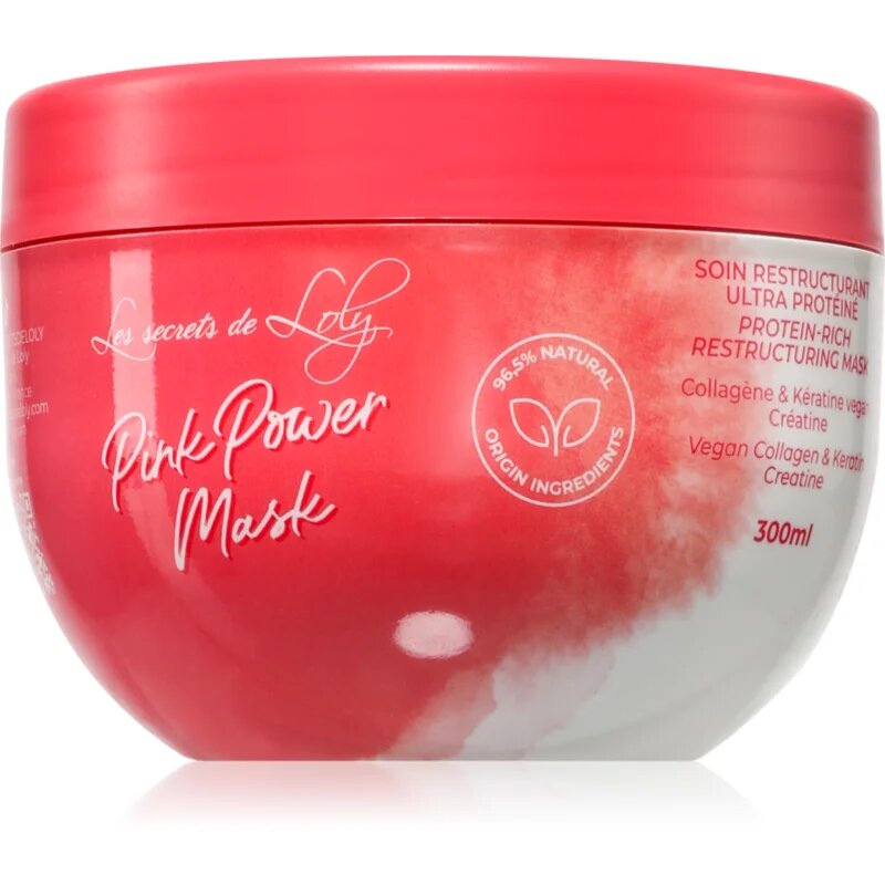 Les Secrets De Loly Pink Power Mask obnovitvena maska za valovite in kodraste lase 300 ml