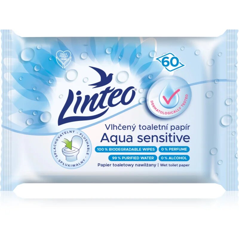 Linteo Aqua Sensitive vlažilni toaletni papir 60 kos