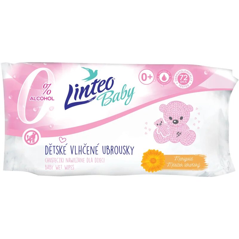 Linteo Baby vlažni robčki z ognjičem 72 kos