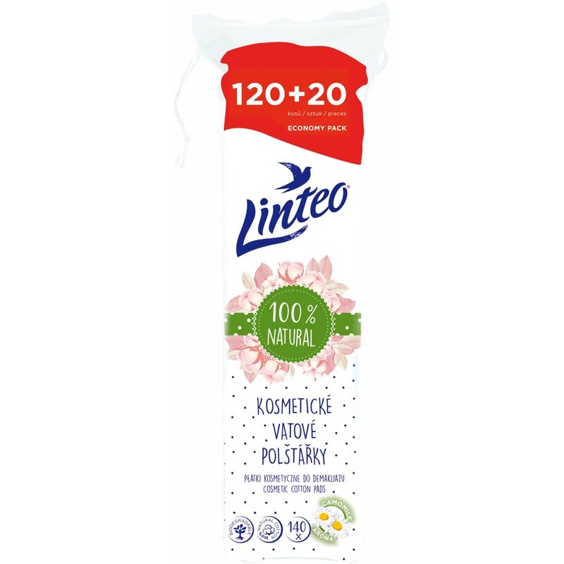 Linteo Natural Cotton Pads vatni tamponi 140 kos