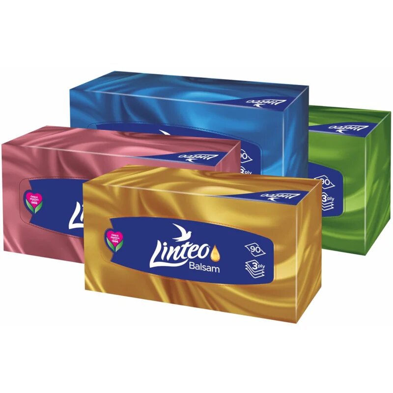 Linteo Paper Tissues Three-ply Paper 90 pcs per box papirnati robčki z balzamom 90 kos