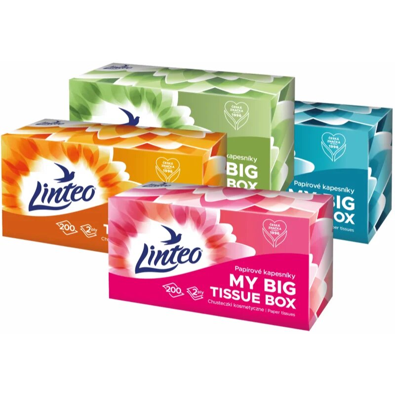 Linteo Paper Tissues Two-ply Paper 200 pcs per box papirnati robčki 200 kos