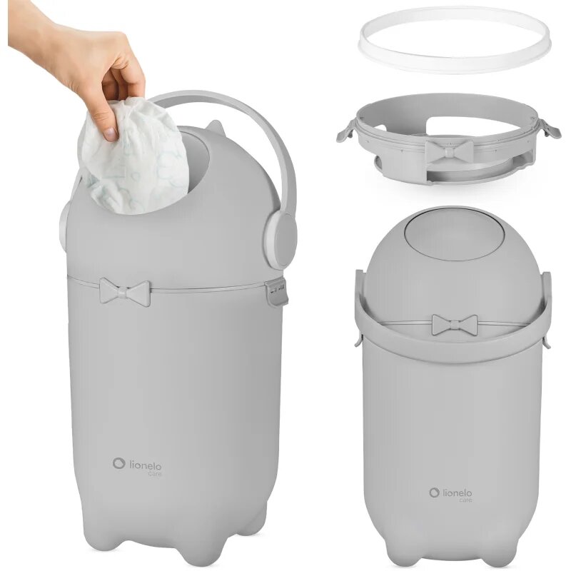 Lionelo Purebin koš za plenice Grey 10l 1 kos