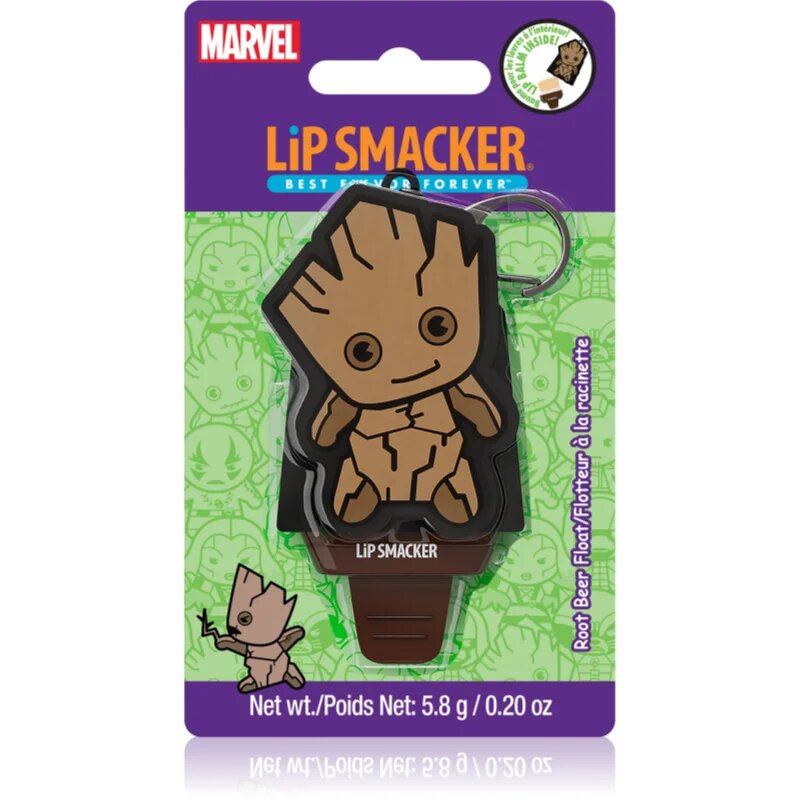 Lip Smacker Marvel Guardians of the Galaxy obesek za ključe z balzamom za otroke Groot (Root Beer Float) 58 g