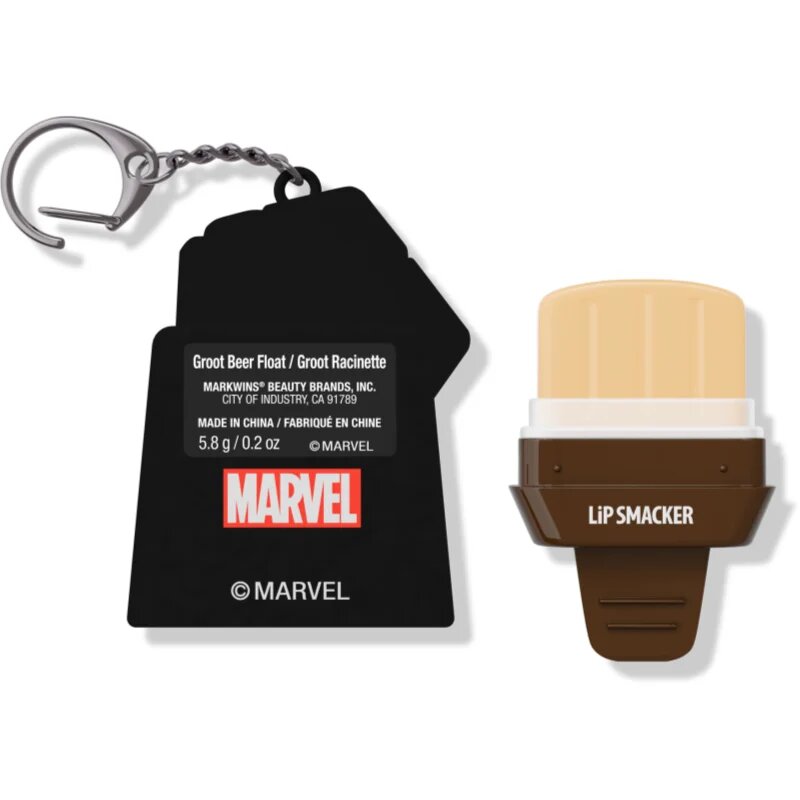 Lip Smacker Marvel Guardians of the Galaxy obesek za ključe z balzamom za otroke Groot (Root Beer Float) 58 g