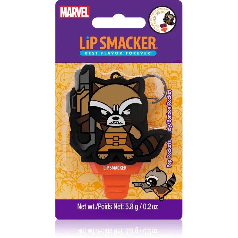 Lip Smacker Marvel Guardians of the Galaxy obesek za ključe z balzamom za otroke Rocket (Pop Rockets Candy) 58 g