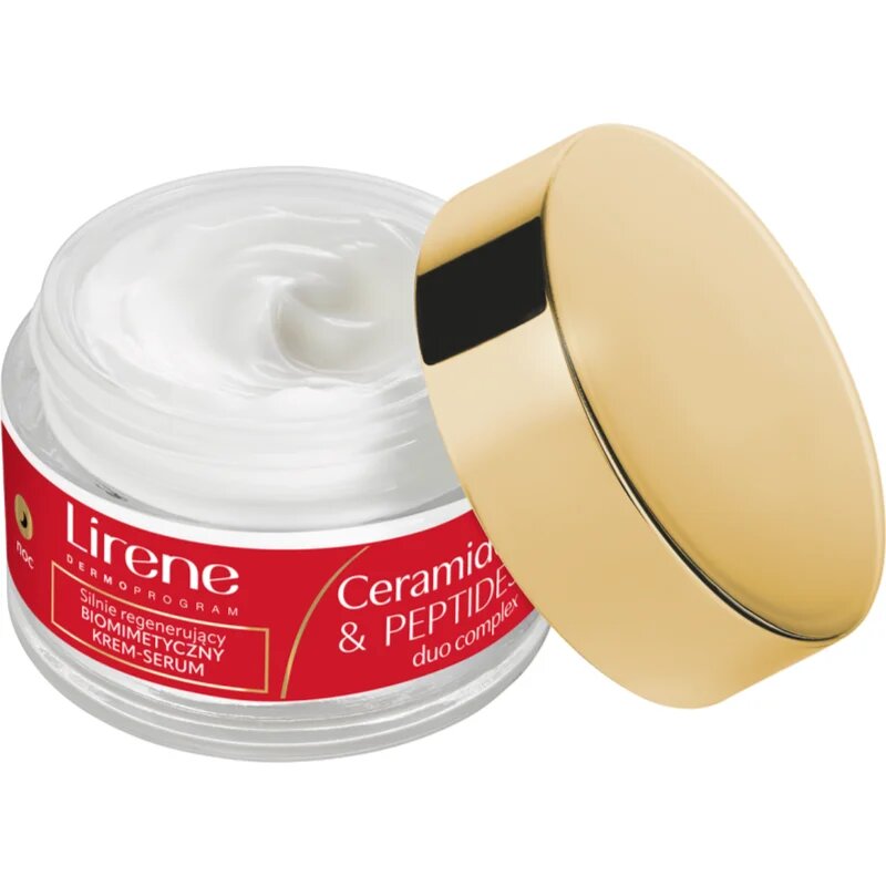Lirene Ceramides & Peptides Duo Complex 60+ obnovitvena nočna krema z regeneracijskim učinkom 50 ml
