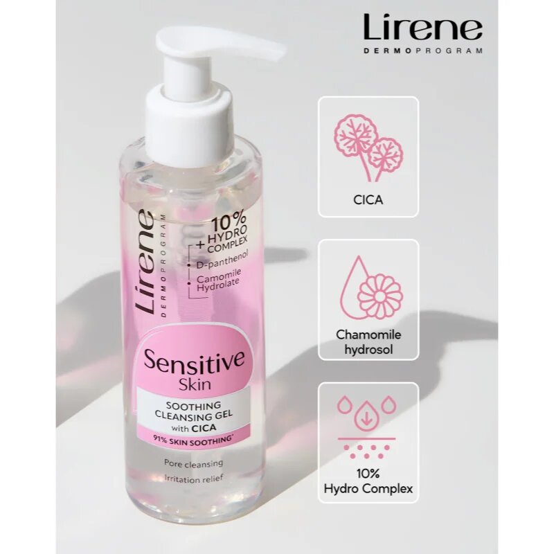 Lirene Sensitive skin micelarni gel za občutljivo kožo 145 ml