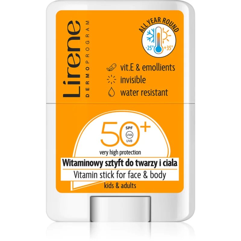 Lirene Vitamin Stick For Face&Body lokalna nega proti sončnemu sevanju za obraz in telo SPF 50 15 g