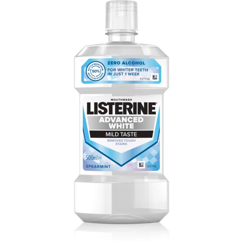 Listerine Advanced White Mild Taste ustna voda z belilnim učinkom 500 ml