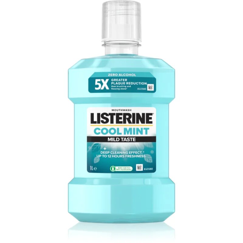 Listerine Cool Mint Mild Taste ustna voda brez alkohola okus Cool Mint 1000 ml