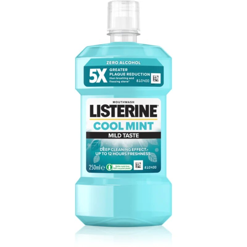 Listerine Cool Mint Mild Taste ustna voda brez alkohola okus Cool Mint 250 ml