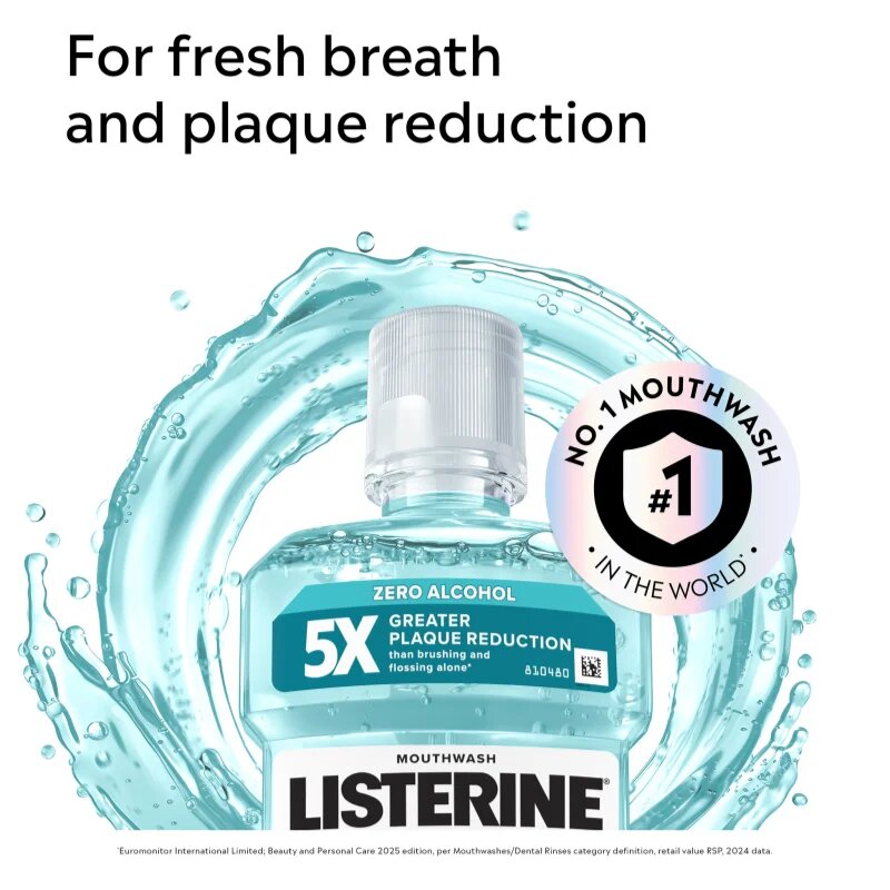 Listerine Cool Mint Mild Taste ustna voda brez alkohola okus Cool Mint 500 ml