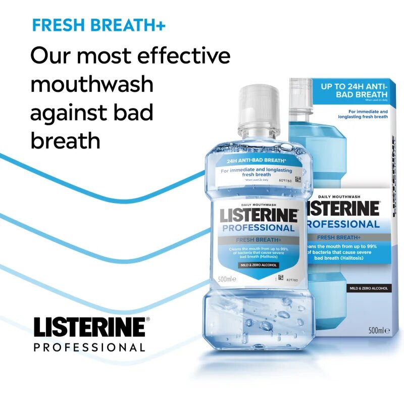 Listerine Professional Fresh Breath+ ustna voda za svež dah 500 ml