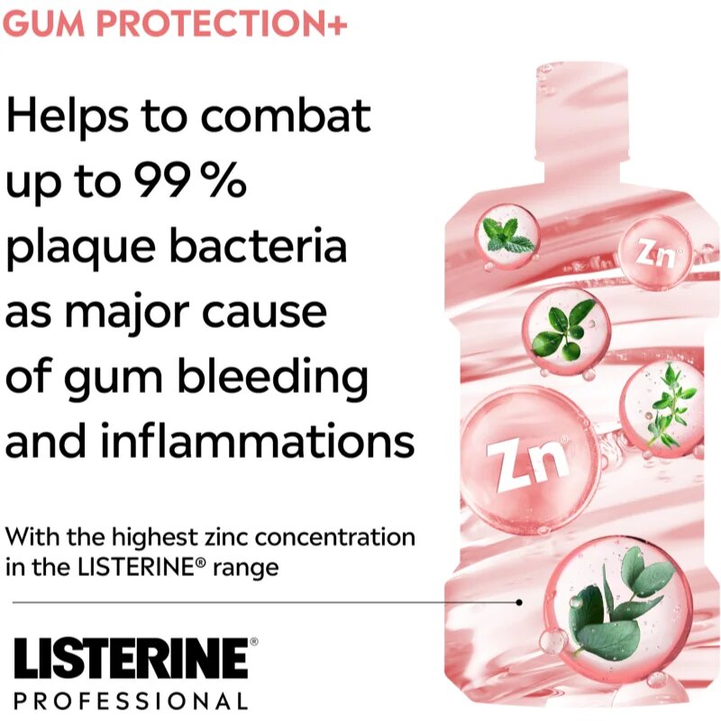 Listerine Professional Gum Protection+ ustna voda za zaščito zob in dlesni 500 ml
