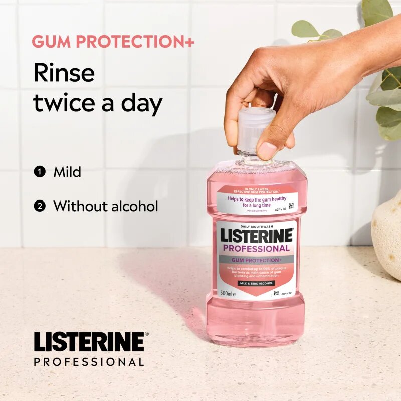 Listerine Professional Gum Protection+ ustna voda za zaščito zob in dlesni 500 ml