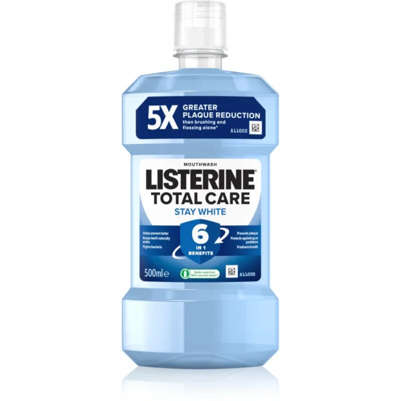 Listerine Stay White ustna voda z belilnim učinkom okus Arctic Mint 500 ml