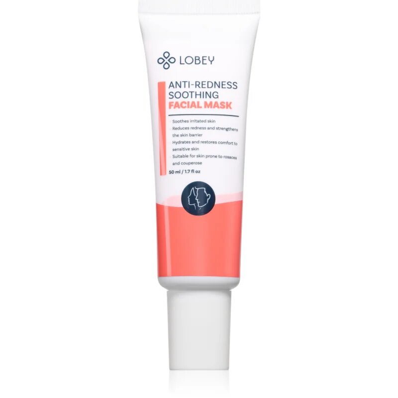 Lobey Anti-Redness Soothing pomirjajoča maska za obraz proti rdečici na obrazu 50 ml
