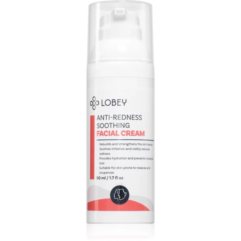Lobey Anti-Redness Soothing pomirjujoča krema proti rdečici na obrazu 50 ml