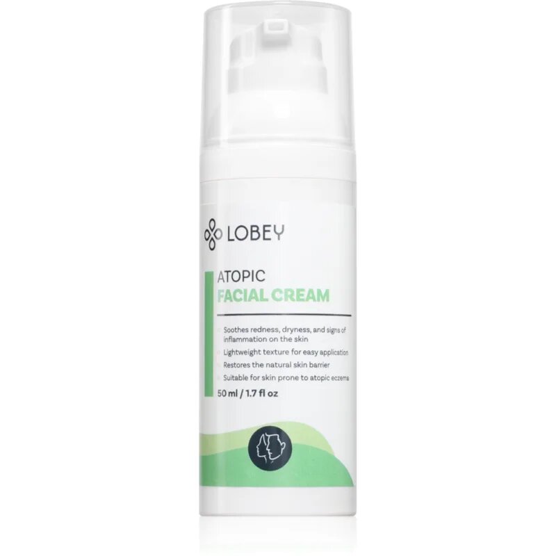 Lobey Atopic vlažilna krema za obraz za suho in atopijsko kožo 50 ml