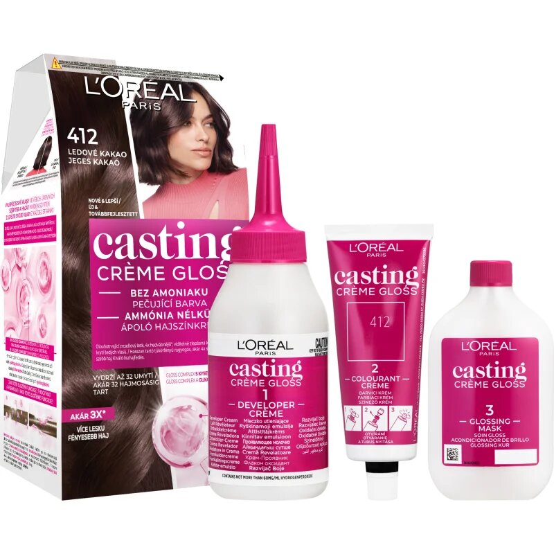 L’Oréal Paris Casting Creme Gloss barva za lase odtenek 412 Iced Cocoa 1 kos