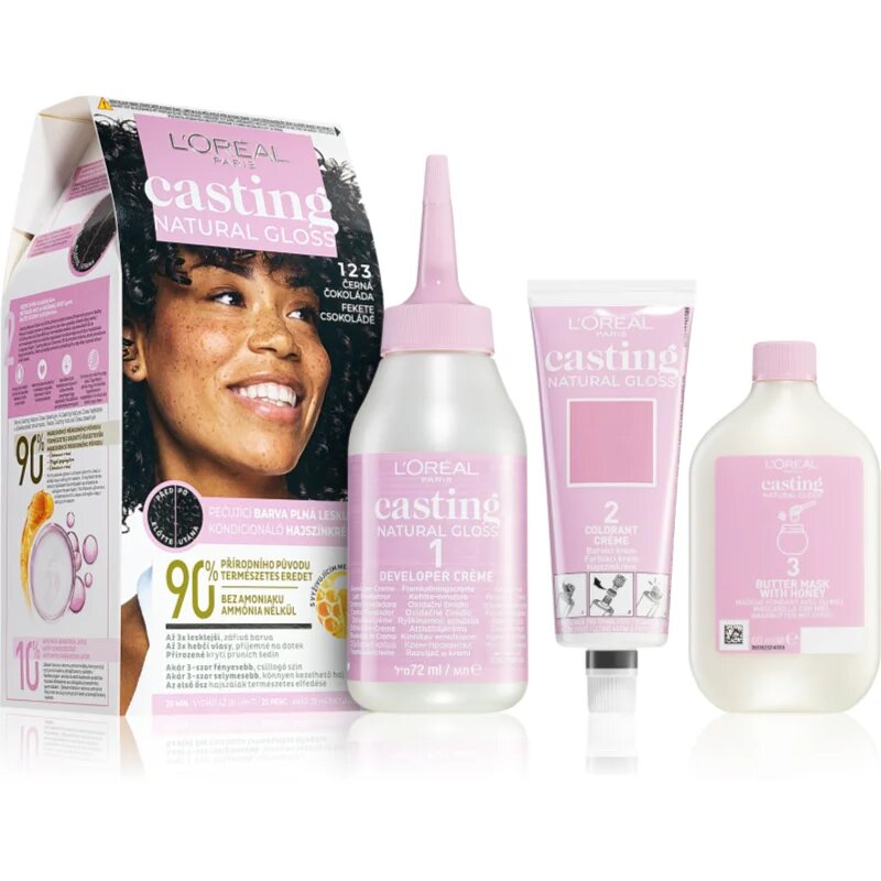 L’Oréal Paris Casting Creme Natural Gloss začasna barva za lase odtenek 123 BLACK GANACHE 1 kos