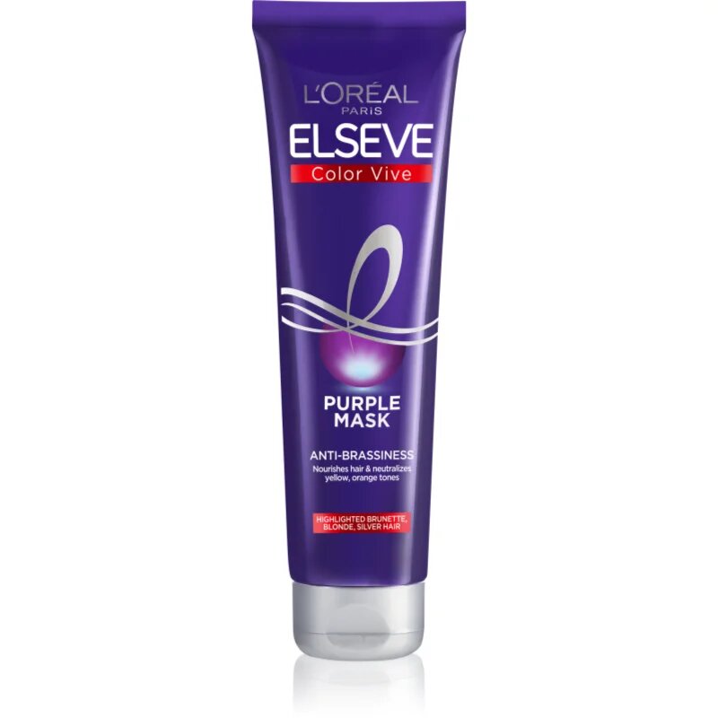 L’Oréal Paris Elseve Color-Vive Purple hranilna maska za blond lase in lase s prameni 150 ml