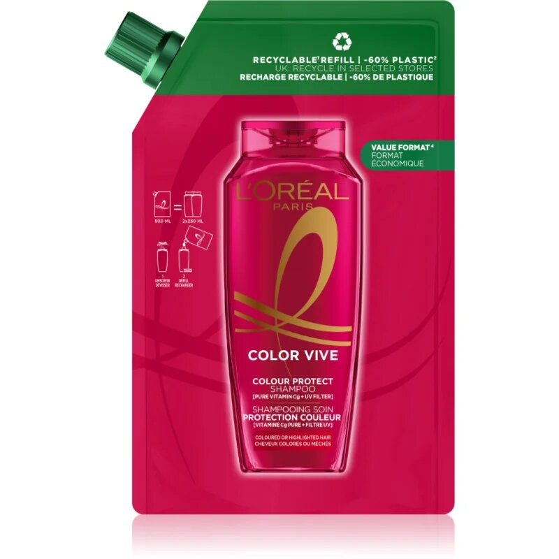 L’Oréal Paris Elseve Color-Vive šampon za barvane lase Refill 500 ml