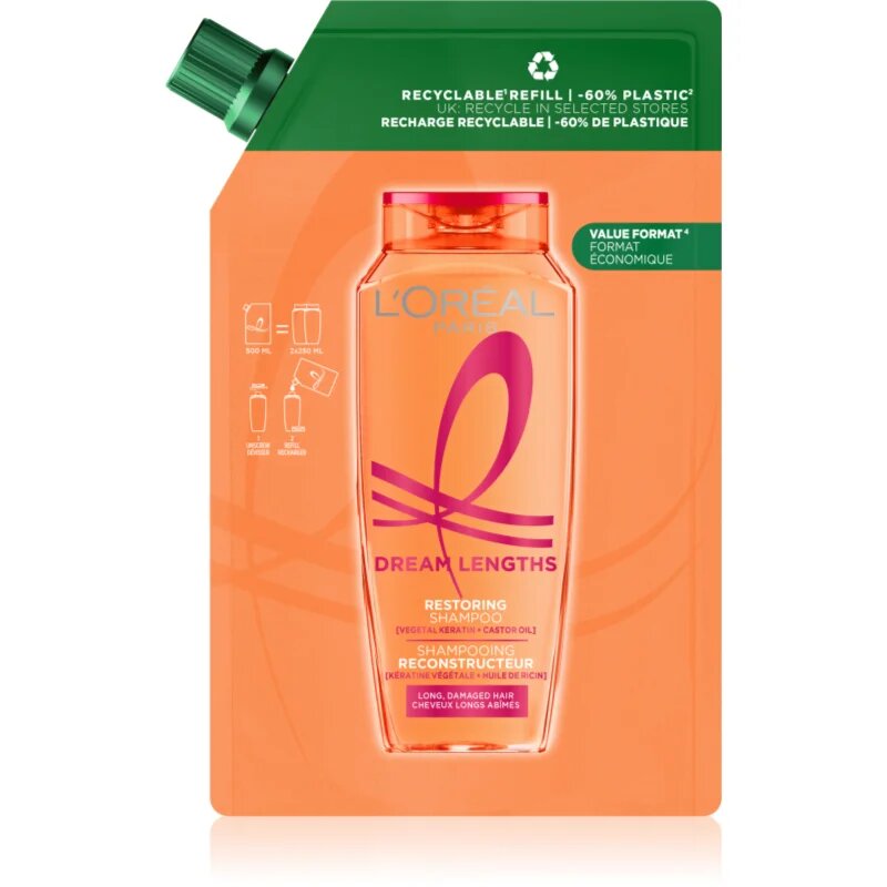 L’Oréal Paris Elseve Dream Long obnovitveni šampon Refill 500 ml