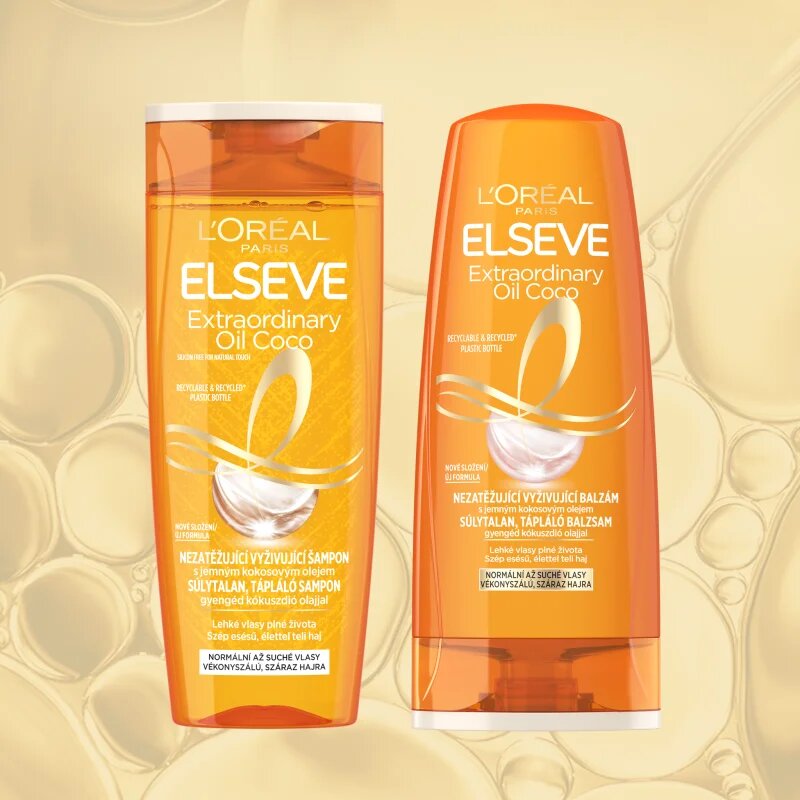 L’Oréal Paris Elseve Extraordinary Oil Coconut hranilni šampon za normalne do suhe lase 400 ml