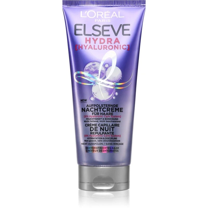 L’Oréal Paris Elseve Hyaluron Plump nočna vlažilna krema za lase 200 ml