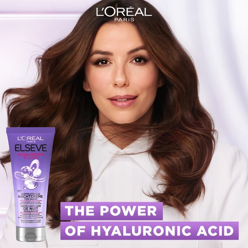 L’Oréal Paris Elseve Hyaluron Plump nočna vlažilna krema za lase 200 ml