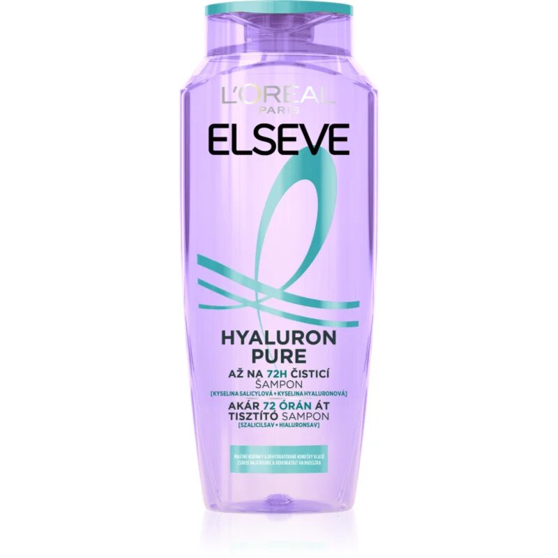 L’Oréal Paris Elseve Hyaluron Pure vlažilni šampon za mastno lasišče in suhe konice 250 ml