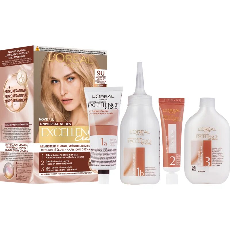 L’Oréal Paris Excellence Universal Nudes permanentna barva za lase odtenek 9U 1 kos