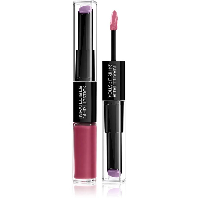 L’Oréal Paris Infallible 24H Dolgoobstojna šminka in sijaj za ustnice 2 v 1 odtenek 302 Rose Eternite 57 g