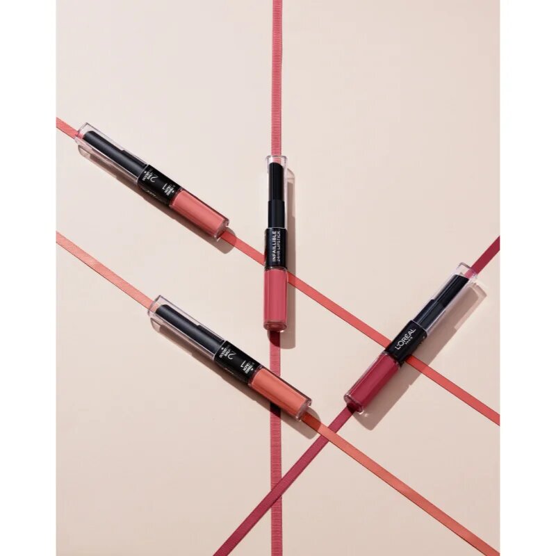 L’Oréal Paris Infallible 24H Dolgoobstojna šminka in sijaj za ustnice 2 v 1 odtenek 302 Rose Eternite 57 g
