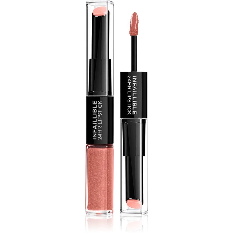 L’Oréal Paris Infallible Dolgoobstojna šminka in sijaj za ustnice 2 v 1 odtenek 312 Incessant Russet 5 ml