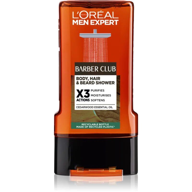 L’Oréal Paris Men Expert Barber Club gel za prhanje za moške za lase brado in telo 300 ml
